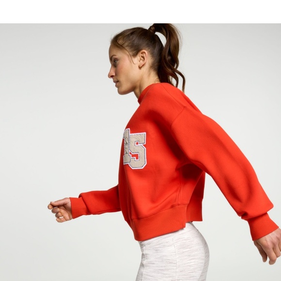 NWT Calia Pique Scuba Neck Red Sweatshirt Sz XL $98 - Picture 4 of 7